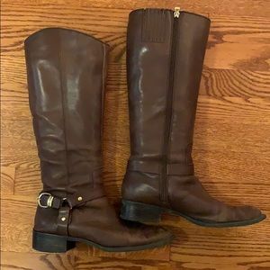 Tall buckle Franco Sarto boots, Brown